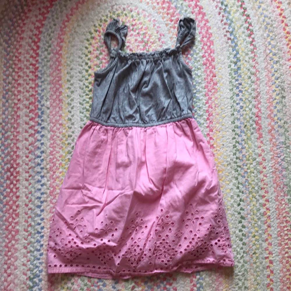 🎀Gap Girl Pink and Gray Dress